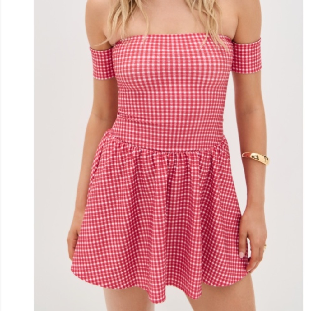 Bella Venice The Kat Mini Dress in Red Gingham size SMALL Coastal Nantucket
